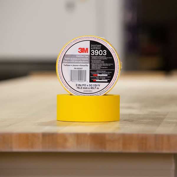 Duct Tape, 2 x 50 yd, 6.5 mil, Yellow, Vinyl