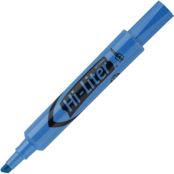 Desk-Style Highlighter, Chisel Tip, Fluorescent Blue, Smear Safe, Nontoxic