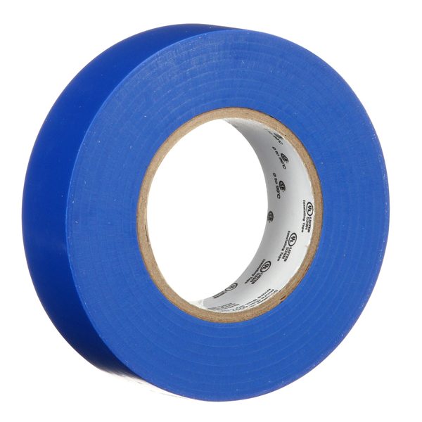 Vinyl Electrical Tape, 165, Temflex, 3/4 in W x 60 ft L, 6 mil thick, Blue, 1 Pack