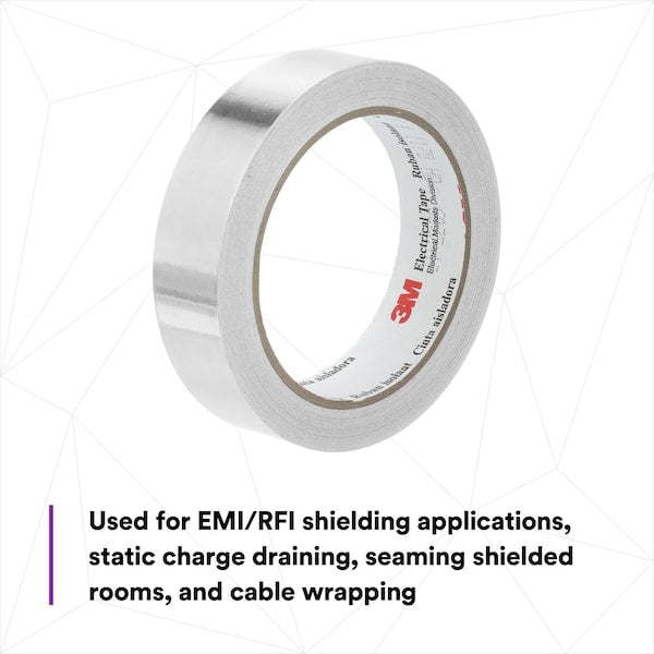 EMI Shielding Tape, 2 x 54 ft, Silver, PK5