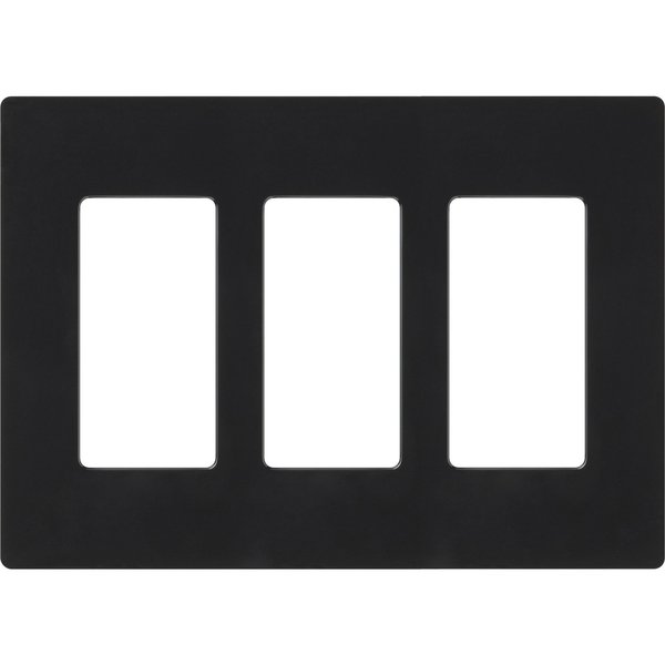 Designer Wall Plates, Number of Gangs: 3 Gloss Finish, Black