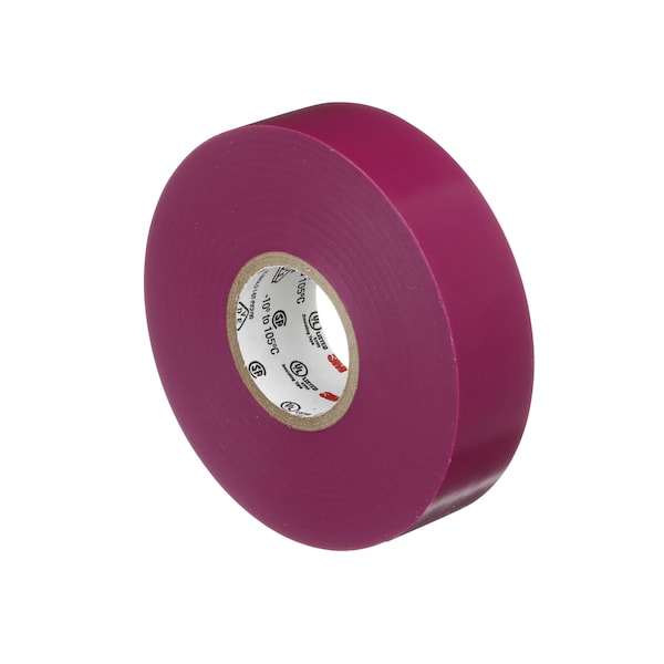 Vinyl Electrical Tape, 35, Scotch, 3/4 in W x 66 ft L, 7 mil Thick, Violet, 1 Pack
