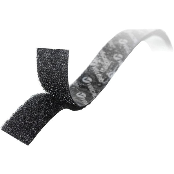 Reclosable Fastener, Rubber Adhesive, 15 ft, 3/4 in Wd, Black