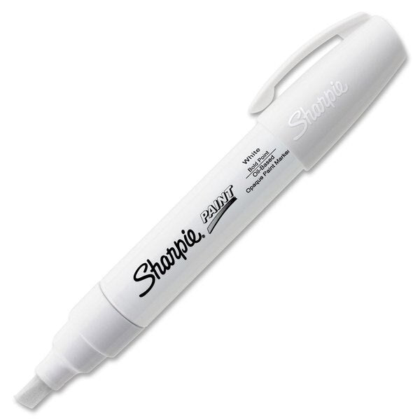 Paint Marker, Broad Point, White, PK6
