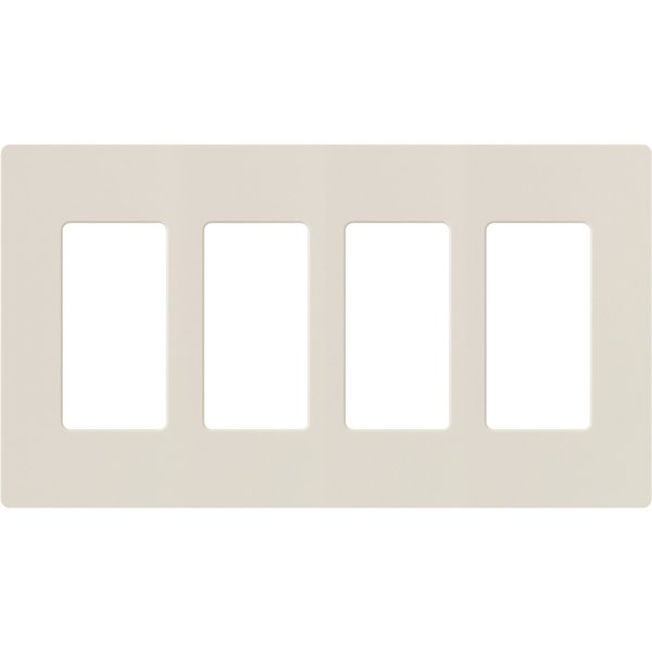 Designer Wall Plates, Number of Gangs: 4 Thermoset, Gloss Finish, Light Almond