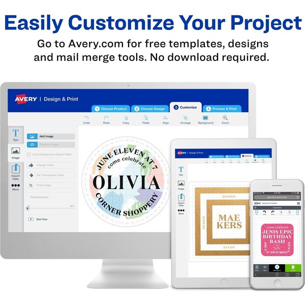 AveryÂ® Light Blue Removable Print or Write Color Coding Labels for Laser and Inkjet Printers 5461, 3/4