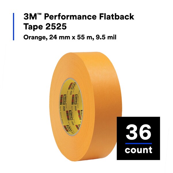 Masking Tape, Orange, 60 yd., PK36