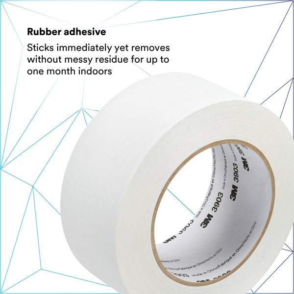 Duct Tape, 2 x 50 yd, 6.5 mil, White, Vinyl