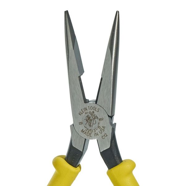 8 9/16 in J203 Needle Nose Plier, Side Cutter Plastic Dipped Handle