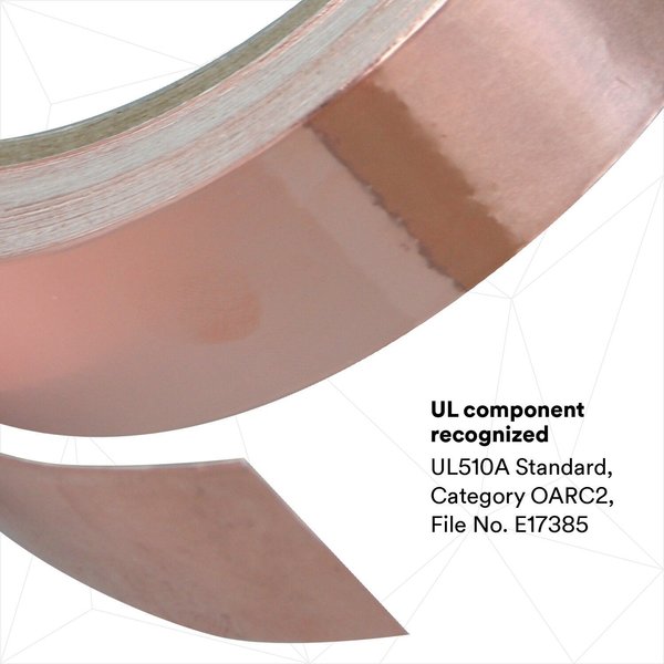 Foil Tape, 1 In. x 18 Yd., Copper, PK9
