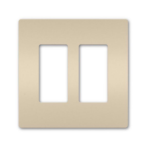 Rocker Wall Plate, Number of Gangs: 2 Plastic, Smooth Finish, Light Almond