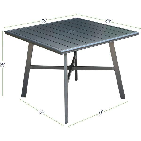 Foxhill 5-Piece Patio Dining Set with 4 Sling Dining Chairs