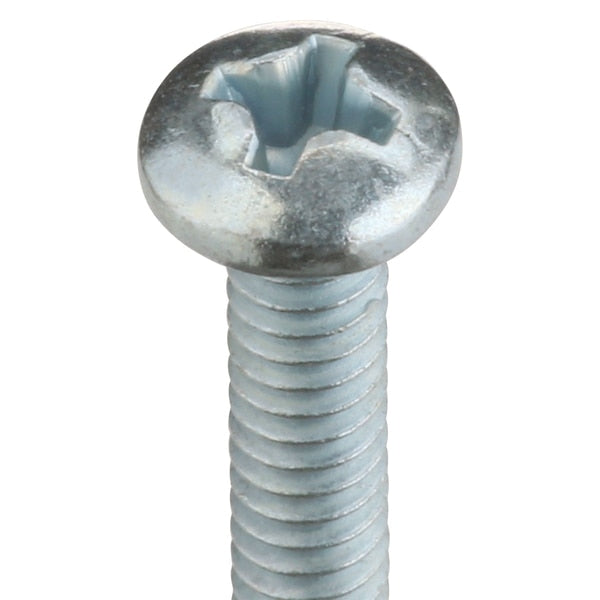 #6-32 x 1-1/2 in Phillips Pan Machine Screw, Zinc Plated Steel, 100 PK