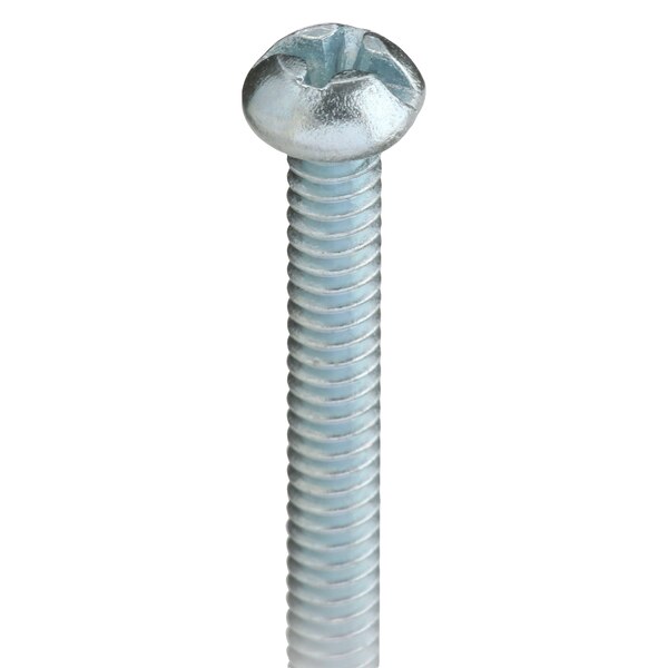 #6-32 x 2-1/2 in Combination Phillips/Slotted Round Machine Screw, Zinc Plated Steel, 100 PK
