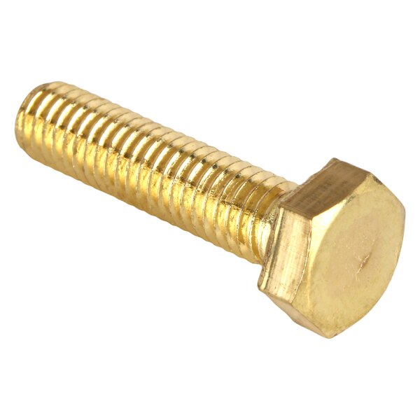 Not Graded, M6-1.00 Hex Head Cap Screw, Plain Brass, 25 mm L, 10 PK