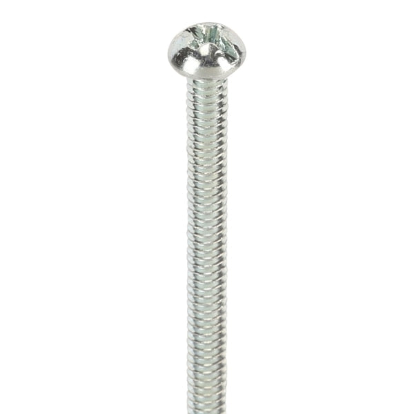 #6-32 x 4 in Combination Phillips/Slotted Round Machine Screw, Zinc Plated Steel, 100 PK