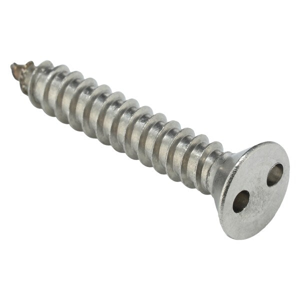 1-1/4 in Spanner Flat Tamper Resistant Screw, 18-8 Stainless Steel, Plain Finish, 25 PK