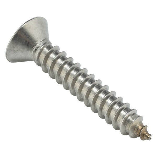 1-1/4 in Spanner Flat Tamper Resistant Screw, 18-8 Stainless Steel, Plain Finish, 25 PK