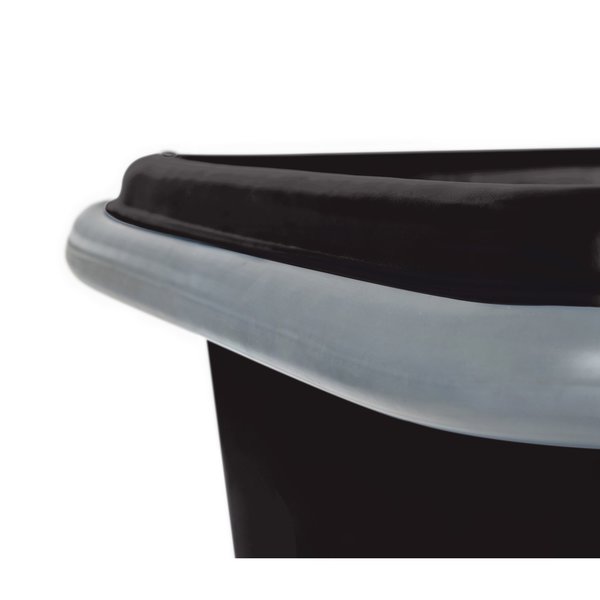 Poly Cube Truck with Air Cushion Bumper and Steel Base, 14 Bushel, Black