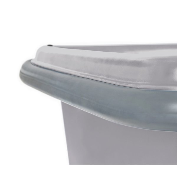 Poly Cube Truck with Air Cushion Bumper and Steel Base, 20 Bushel, Gray