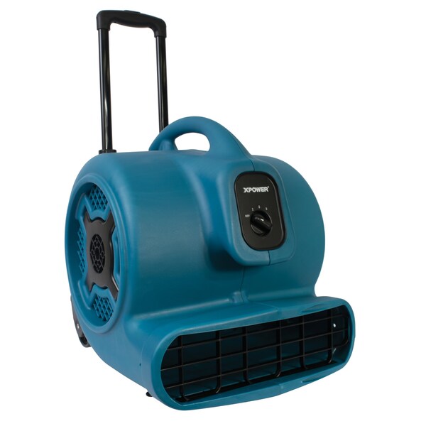 1 HP, 3600 CFM, 8.5 Amps, 3 Positions, 3 Speeds Air Mover with Telescopic Handle and Wheels