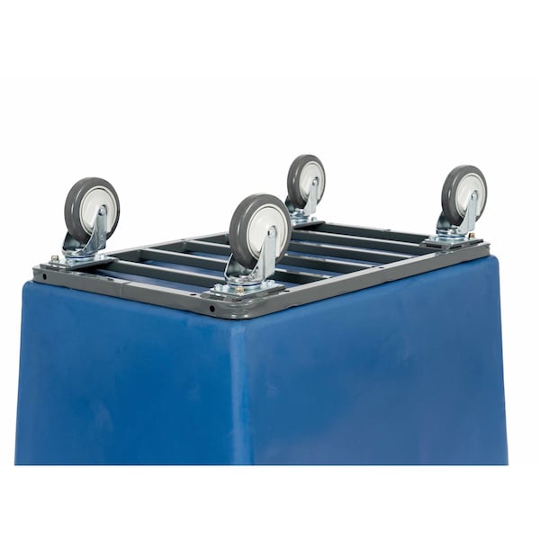 Poly Cube Truck with Air Cushion Bumper and Steel Base, 6 Bushel, Blue