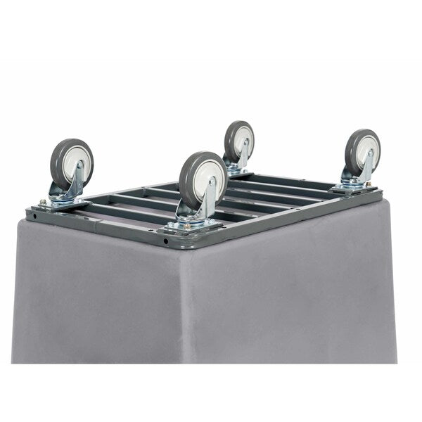 Poly Cube Truck with Air Cushion Bumper and Steel Base, 18 Bushel, Gray