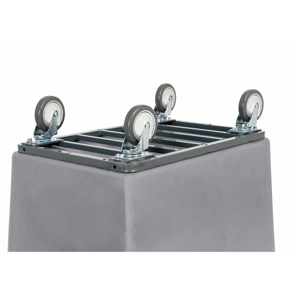 Poly Cube Truck with Air Cushion Bumper and Steel Base, 12 Bushel, Gray