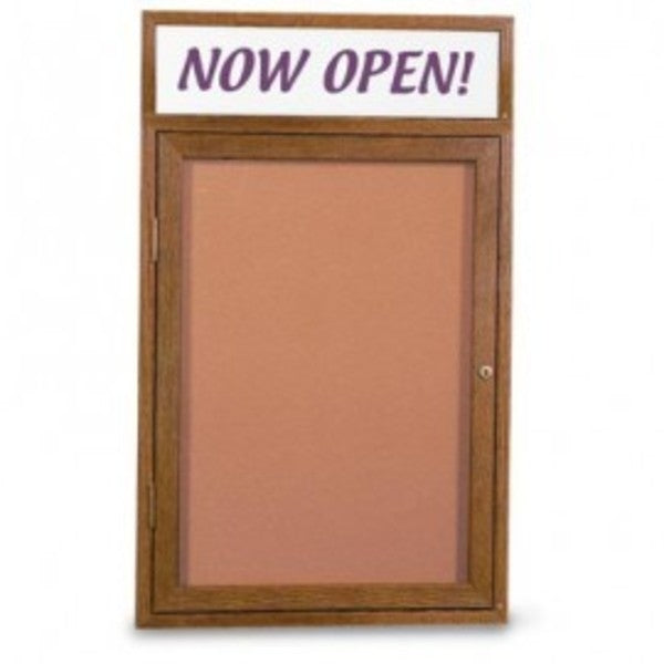 Single Door Wood Enclosed Corkboard, Hdr