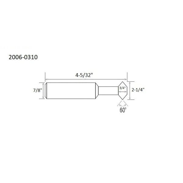 2-1/4 X 3/4 X 7/8 X 4-5/32 60 Deg. M42 8% Cobalt Double Angle Cutter
