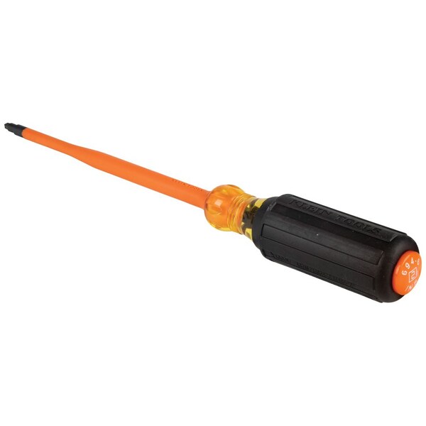Slim-Tip 1000V Insulated Screwdriver, #2 Square, 6-Inch Round Shank