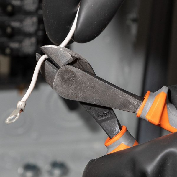 Diagonal Cutting Pliers, Insulated, High Leverage, 8-Inch