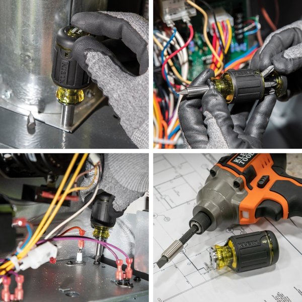 8-in-1 Multi-Bit Adjustable Length Stubby Screwdriver