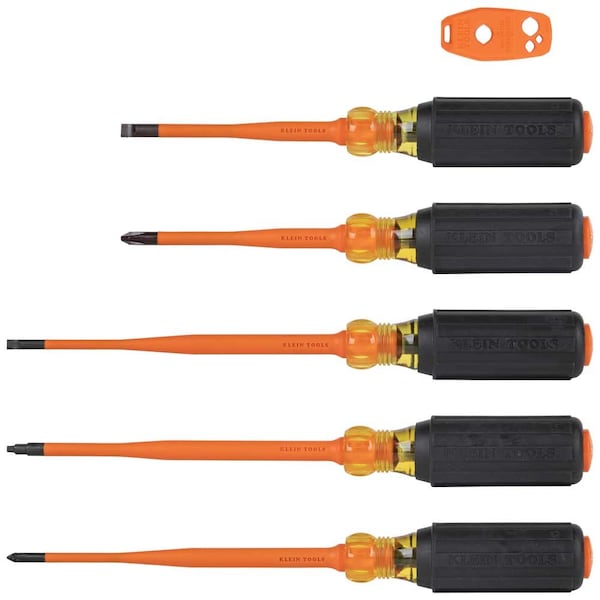 Screwdriver Set, 1000V Slim-Tip Insulated and Magnetizer, 6-Piece