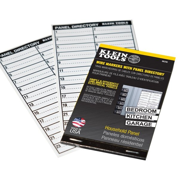 Wire Markers, Household Electric Panel w/Directory