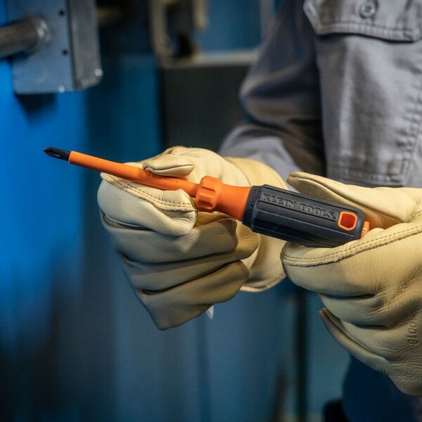 Insulated Screwdriver, #2 Phillips Tip, 4-Inch Round Shank