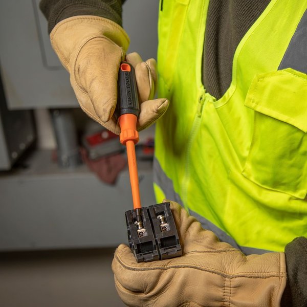 Insulated Screwdriver, #2 Square Tip, 6-Inch Round Shank