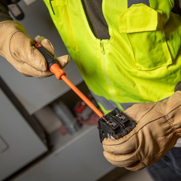 Insulated Screwdriver, #2 Square Tip, 6-Inch Round Shank