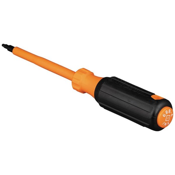 Insulated Screwdriver, #1 Square Tip, 4-Inch Shank