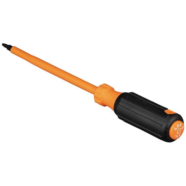 Insulated Screwdriver, #1 Square Tip, 6-Inch Shank