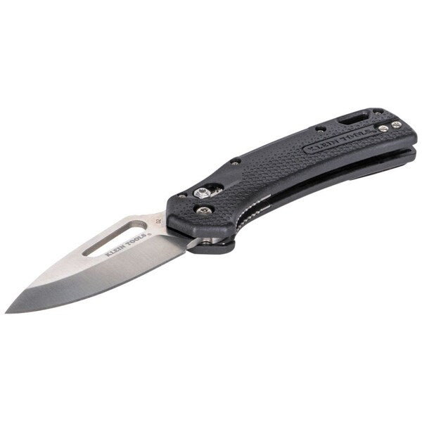KTO Resurgence Knife, Drop Point Blade, Black Handle