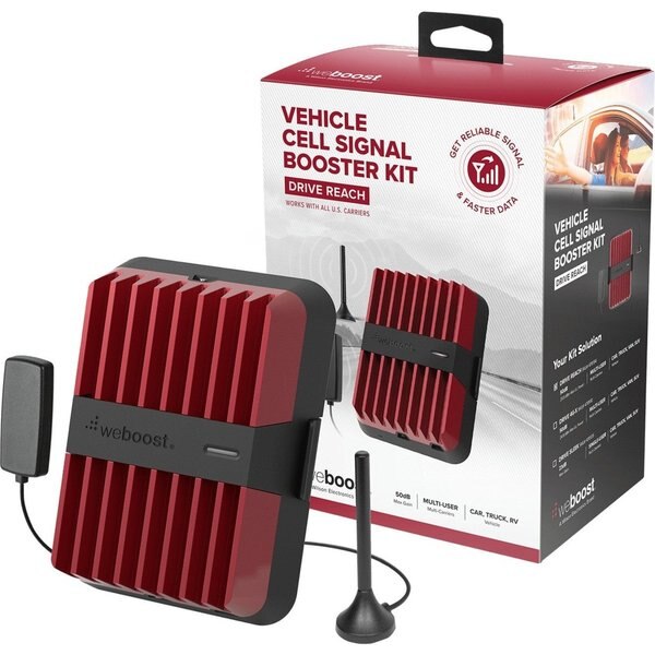 Drive Reach Vehicle Cell Signal Booster Kit w/ Antenna