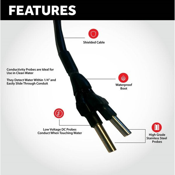 In/Outdoor Pump/High Water Alarm, 120V, 30' Probes, Power Light, WiFi