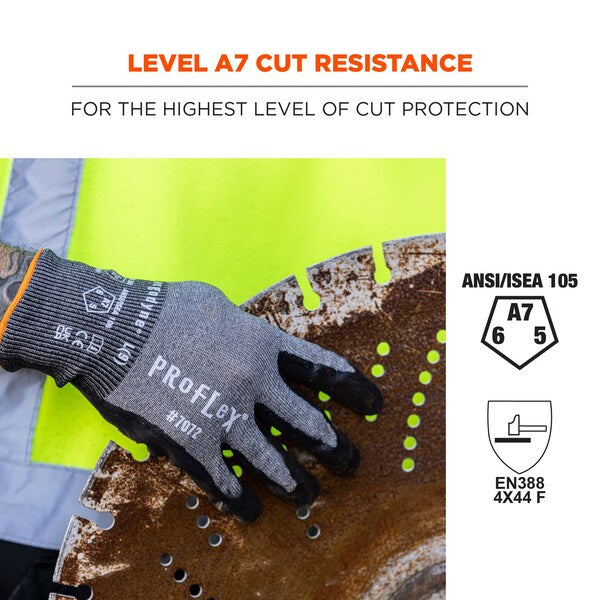 ANSI A7 Nitrile Coated CR Gloves, Gray, Size XL