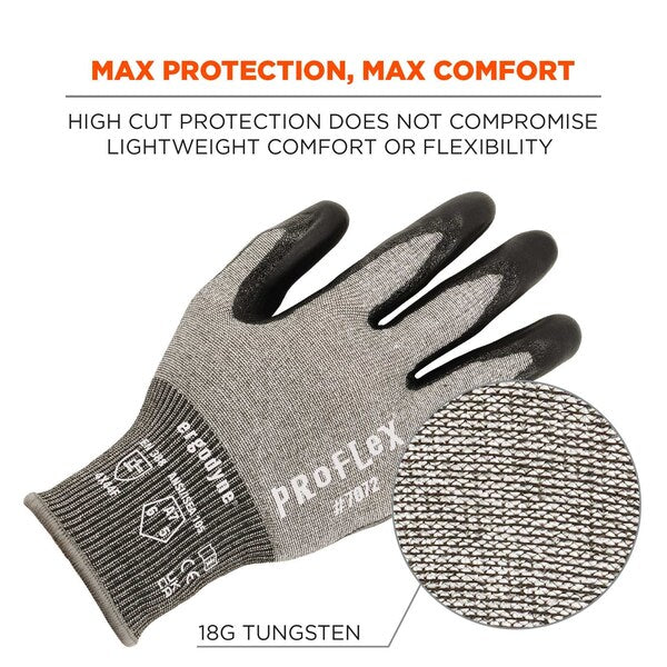 ANSI A7 Nitrile Coated CR Gloves, Gray, Size XL