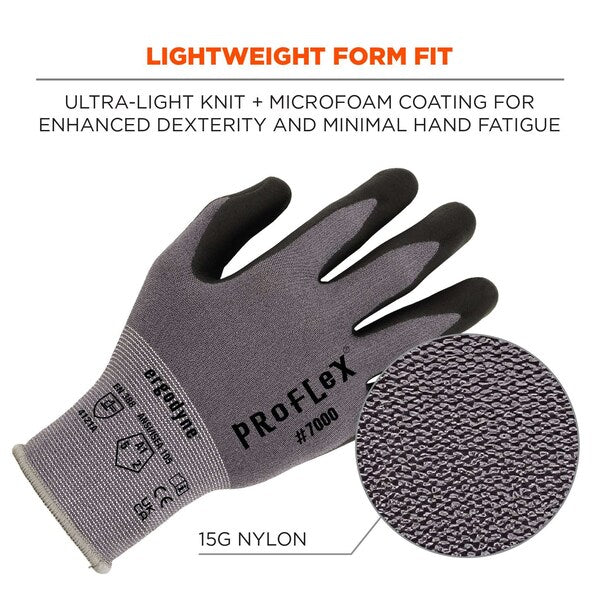 Nitrile-Coated Gloves Microfoam Palm, Gray, Size XXL