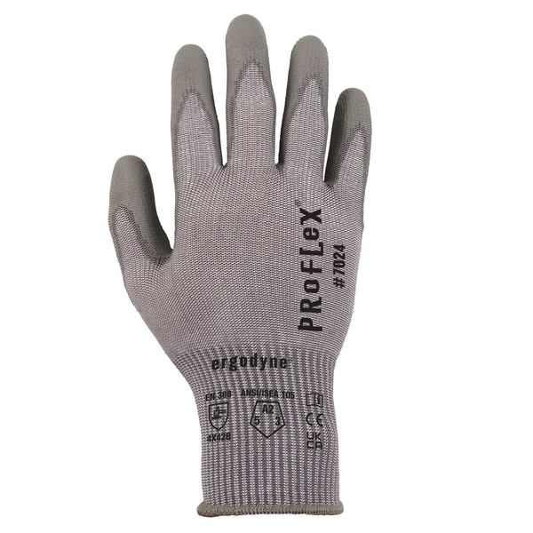 ANSI A2 PU Coated CR Gloves, Gray, Size L