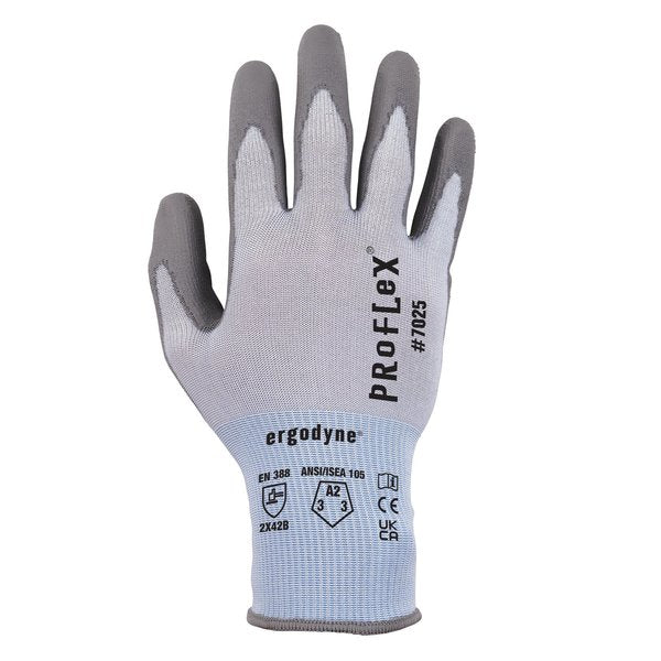 ANSI A2 PU Coated CR Gloves, Blue, Size L