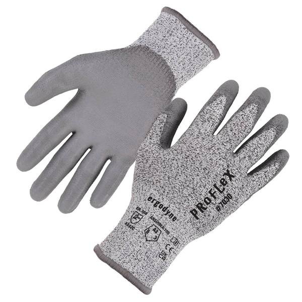 ANSI A3 PU Coated CR Gloves, Gray, Size XL