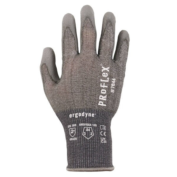 ANSI A4 PU Coated CR Gloves, Gray, Size XXL